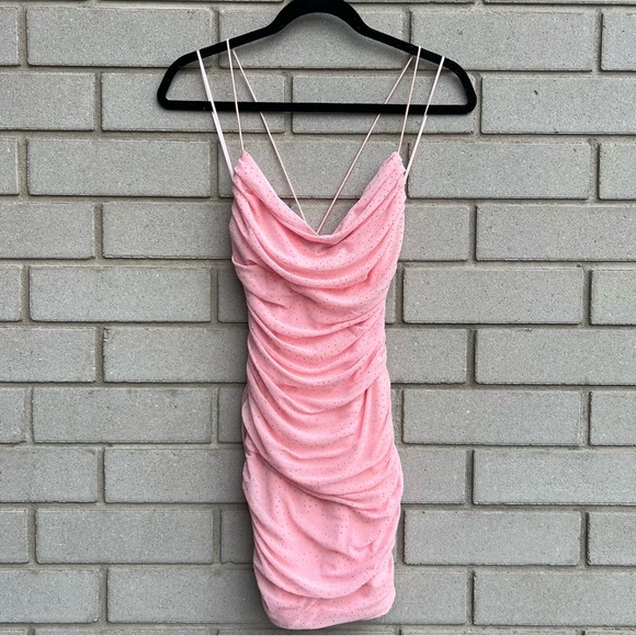 Pink Studded & Ruched Mini Dress - Picture 3 of 6